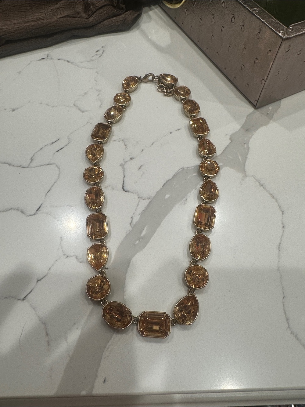 Jcrew Champagne Crystal Statement Necklace